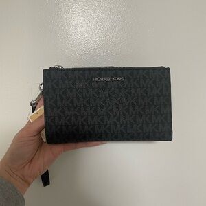 Michael Kors Black Signature Logo Wristlet Clutch